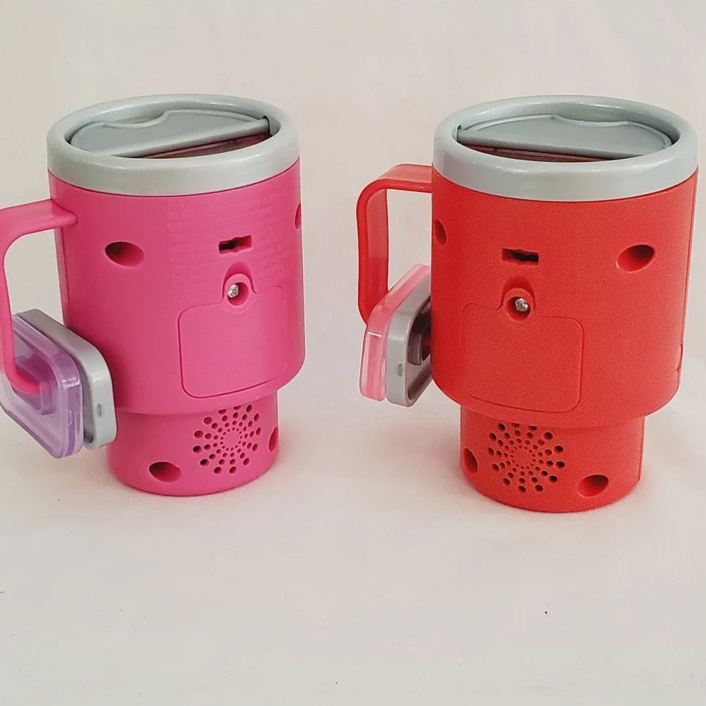 Set of 2 Fisher Price Laugh & Learn Wake Up & Learn Coffee Mug Pink Red Baby Toy
